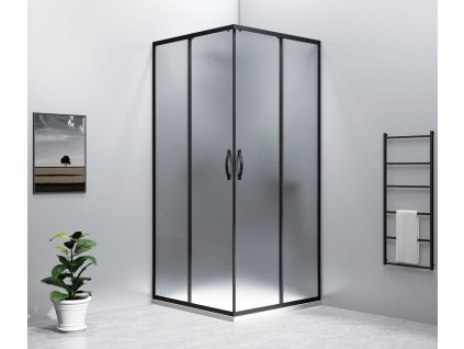 SIGMA SIMPLY BLACK štvorcová sprchová zástena 800x800 mm, rohový vstup, Brick sklo