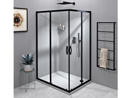 SIGMA SIMPLY BLACK obdĺžniková sprchová zástena 1100x1000 mm, L/P varianta, rohový vstup