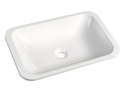 KAMA umývadlo 500x260mm, liaty mramor, biela, zápustne