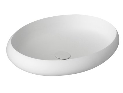 THIN oválne umývadlo 600x400x112mm, na dosku, matná biela