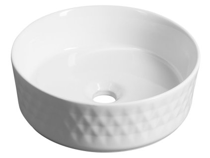 ROMBO keramické umývadlo na dosku, priemer 36cm, biela
