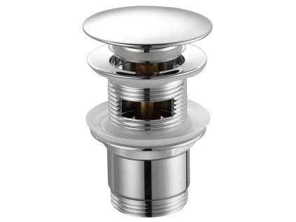 Umývadlová výpust 5/4", click-clack, veľká zátka, tl.30-45mm, chróm