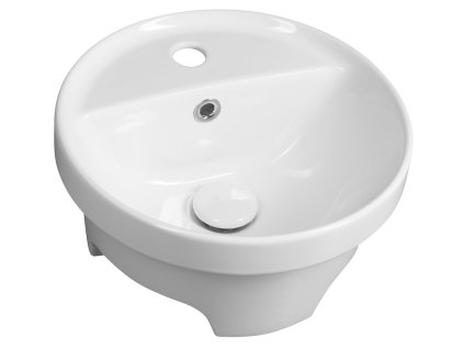 YUVA keramické umývadlo zápustné, Ø 38cm, biela