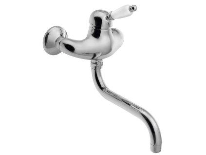 KIRKÉ WHITE nástenná batéria, biela páčka, chróm