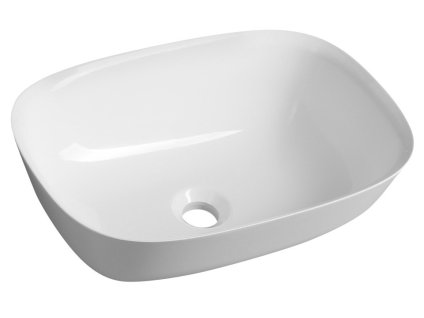 REIKO umývadlo 46x32cm, liaty mramor, biela