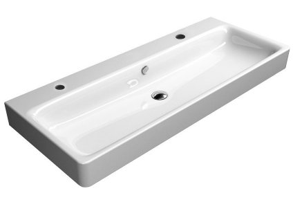 SAND keramické umývadlo 120x50 cm, 2 otvory, biela ExtraGlaze