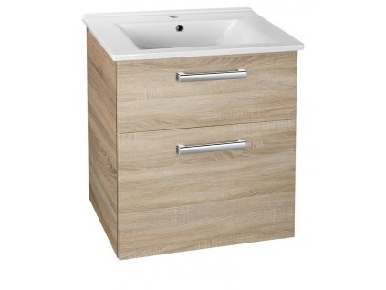 VEGA umývadlová skrinka 62x72,6x43,8 cm, 2xzásuvka, dub platin