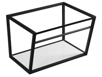 SKA Konštrukcia pod umývadlo 600x400x460mm, čierna mat, s bielou MDF policou