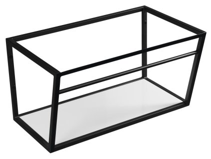SKA Konštrukcia pod umývadlo 750x400x460mm, čierna mat, s bielou MDF policou