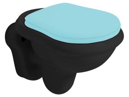 RETRO závesná WC misa, 38x52cm, čierna mat