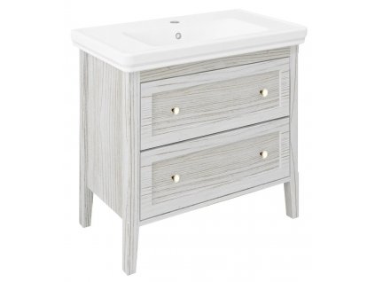 CROSS umývadlová skrinka 85x81x47cm + umývadlo 8788111, 2x zásuvka, starobiela
