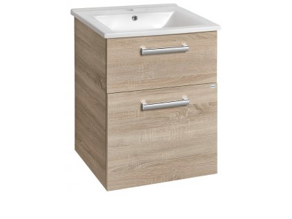 VEGA umývadlová skrinka 50cm, 2xzásuvka, dub platin