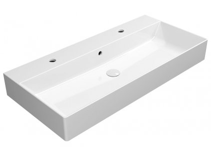 KUBE X keramické umývadlo 100x47 cm, 2 otvory, biela ExtraGlaze