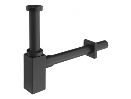 Umývadlový sifón 5/4", odpad 32 mm, hranatý, čierna matná