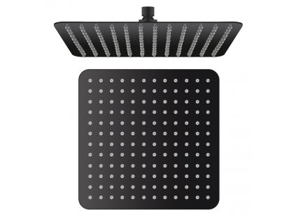 Hlavová sprcha, 300x300x60mm, čierna matná/nerez
