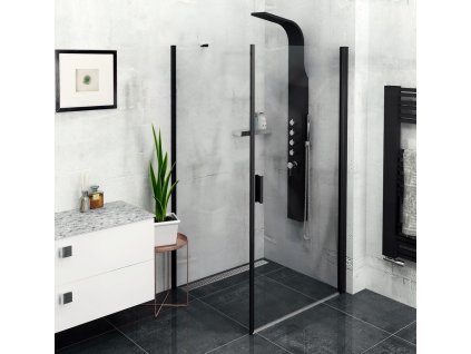 Zoom Line Black obdĺžniková sprchová zástena 900x800mm L/P varianta