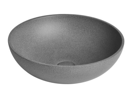 TURF betónové umývadlo vrátane výpusti, priemer 44 cm, čierny granit