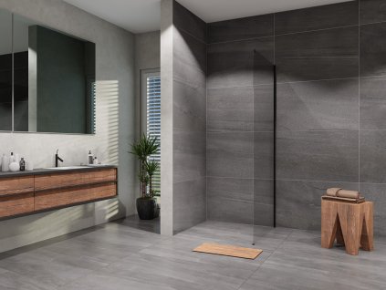 1899 bocna stena lusso slim black 100 cm cire sklo