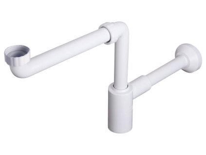 CRONO Umývadlový sifón šetriaci miesto, 5/4" - 32 mm, biely