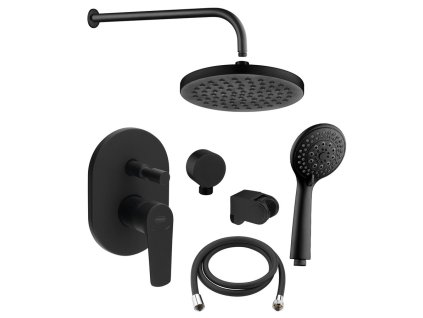 LOTTA podomietkový sprchový set s pákovou batériou, 2 výstupy, čierna mat