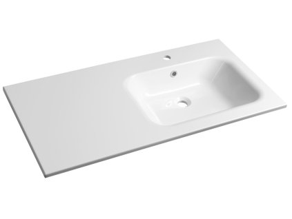ARECA umývadlo 110x50cm, liaty mramor, pravé, biela