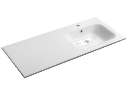 ARECA umývadlo 121x51,5cm, liaty mramor, pravé, biela