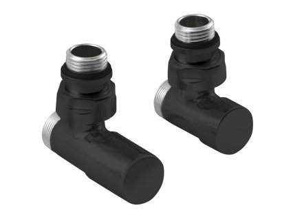 COMPACT BLACK pripojovacia sada ventilov ručná rohová, čierna matná