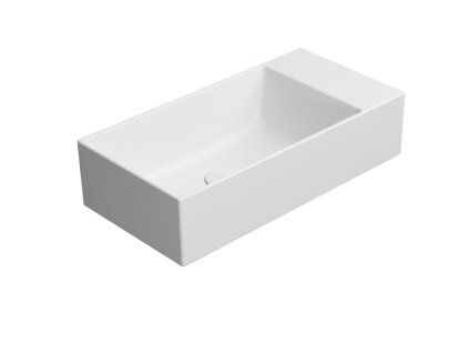 KUBE X keramické umývadlo 50x25cm, bez otvoru, pravé/ľavé, biela mat