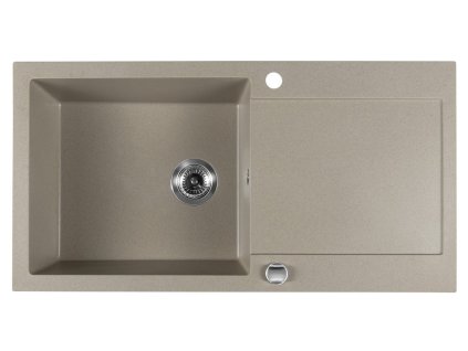 Drez granitový zabudovateľný s odkvapkávacou plochou, 97x50 cm, béžová
