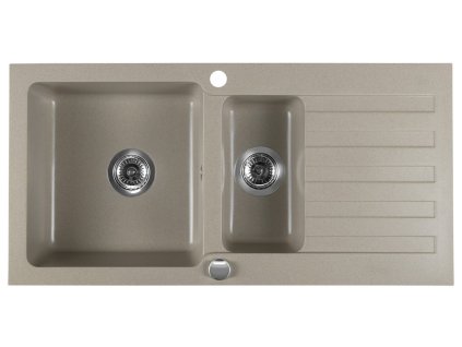 Drez granitový zabudovateľný s odkvapkávacou plochou a vaničkou, 96x48 cm, béžová