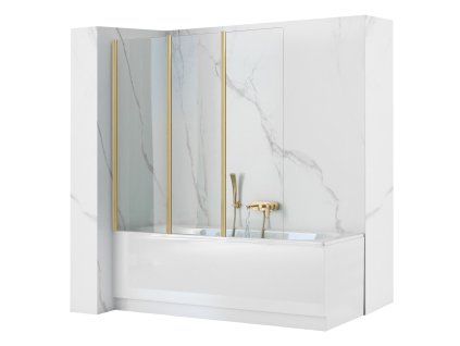 Skladacia vaňová zástena REA Agat-3 120 BRUSH GOLD