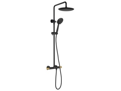 SOLARIS sprchový stĺp s termostatickou batériou, čierna matná