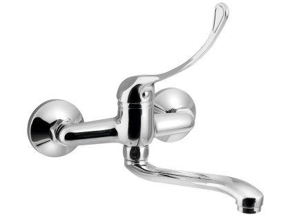 AQUALINE 35 nástenná batéria, lekárska páka, ramienko zvýšené, 220 mm, chróm