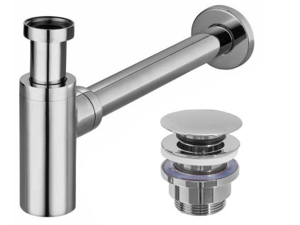 Umývadlový sifón s univerzálnym výpustom click-clack - chróm