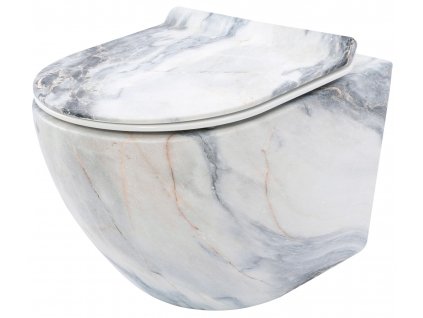 Závesná WC misa Rea Carlos Slim Rimless - matná žula