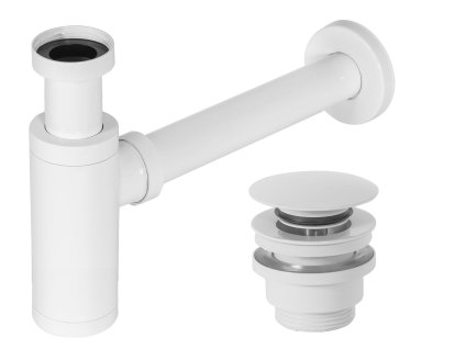 Umývadlový sifón s univerzálnym výpustom click-clack - biely