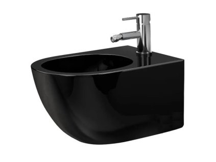 Závesný bidet REA CARLO Mini - lesklá čierna