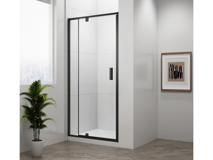 EASY BLACK otočné sprchové dvere 880-1020mm, číre sklo