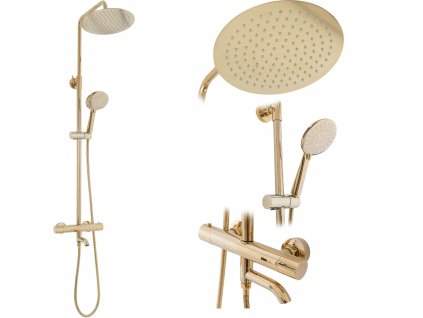 Sprchová súprava Lungo Gold Gold s termostatom