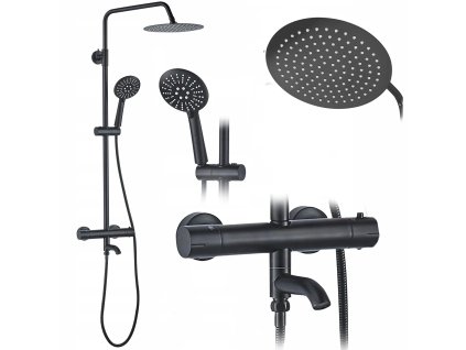 Termostatická sprchová sada Lungo Black Black