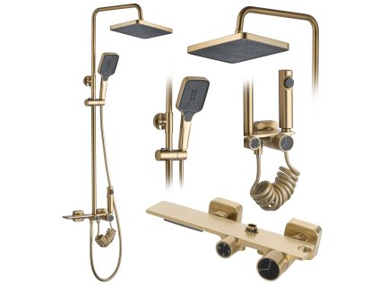 Sprchový set REA HELIX Brush Gold