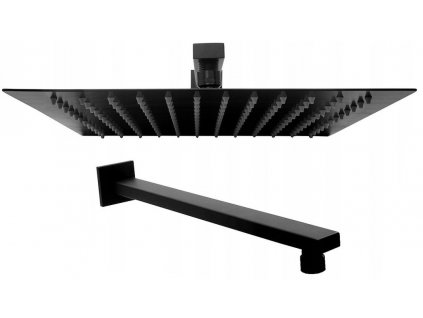 Hliníková sprchová hlavica Rea Ultra Slim Square 30x30 čierna mat