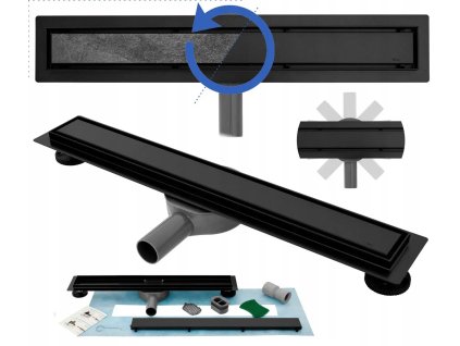 Odtokový žľab Pure NEO Pro 2v1 50 - čierny