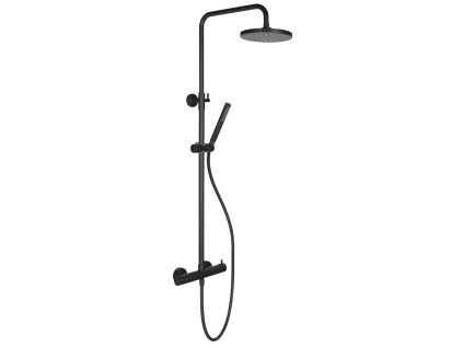 MIA sprchový stĺp s pákovou s batériou, guľatý, čierna matná