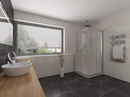 2136 sprchovy kut quadro stvorec posuvny 80x80 cm matne sklo