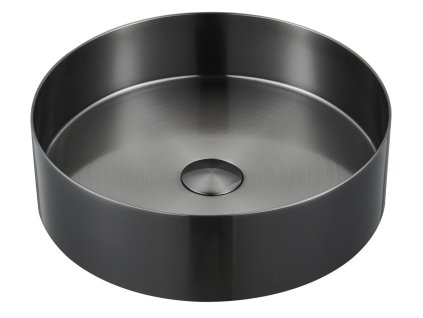 AURUM nerezové umývadlo, priemer 38cm, vrátane výpuste, antracit