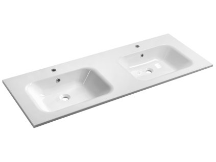 ARECA dvojumývadlo 141x51,5cm, liaty mramor, biela