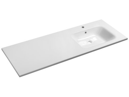 ARECA umývadlo 141x51,5cm, liaty mramor, pravé, biela