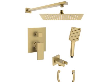 CUBEMIX podomietkový sprchový set s pákovou batériou, 2 výstupy, vyústenie, zlato mat