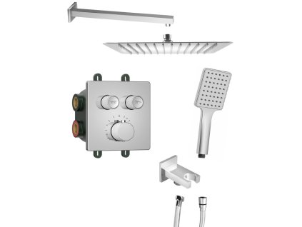 SMART SELECT podomietková termostatická sprchová súprava, 2 výstupy, vystúpenie, chróm